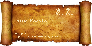 Mazur Karola névjegykártya